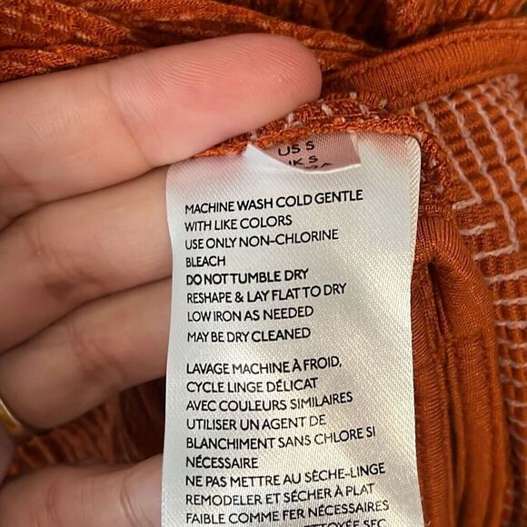 Anthropologie Burnt Orange Montauk Button Back Tank Top Small - Picture 6 of 7